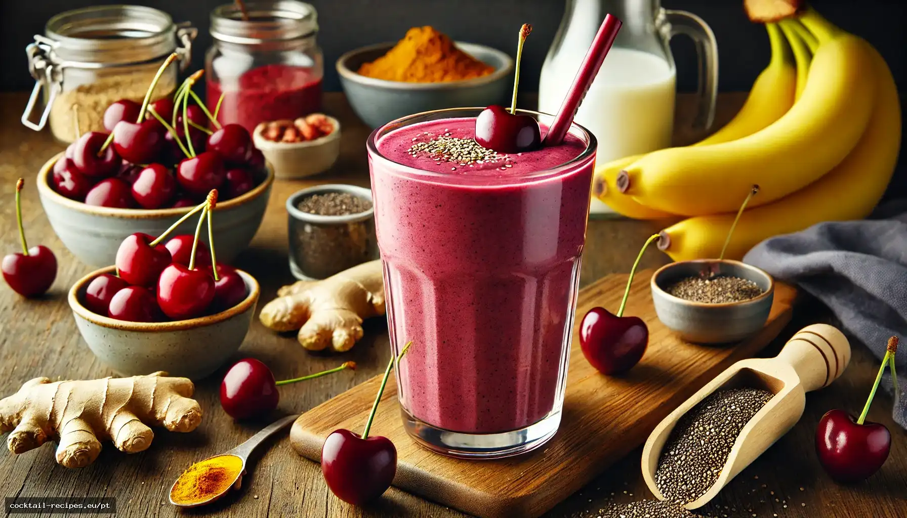Smoothie Anti-inflamatório de Cereja e Gengibre