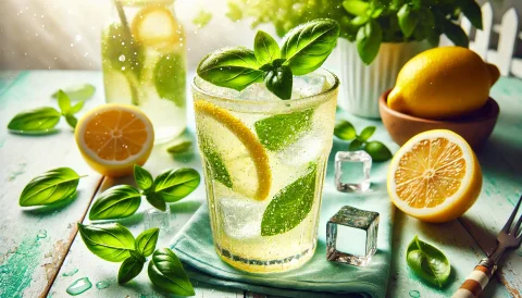 Basilikum-Limonaden-Spritzer