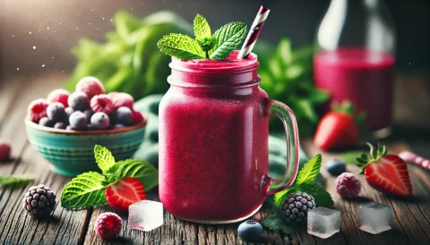 Beet Berry and Mint Refresher Smoothie