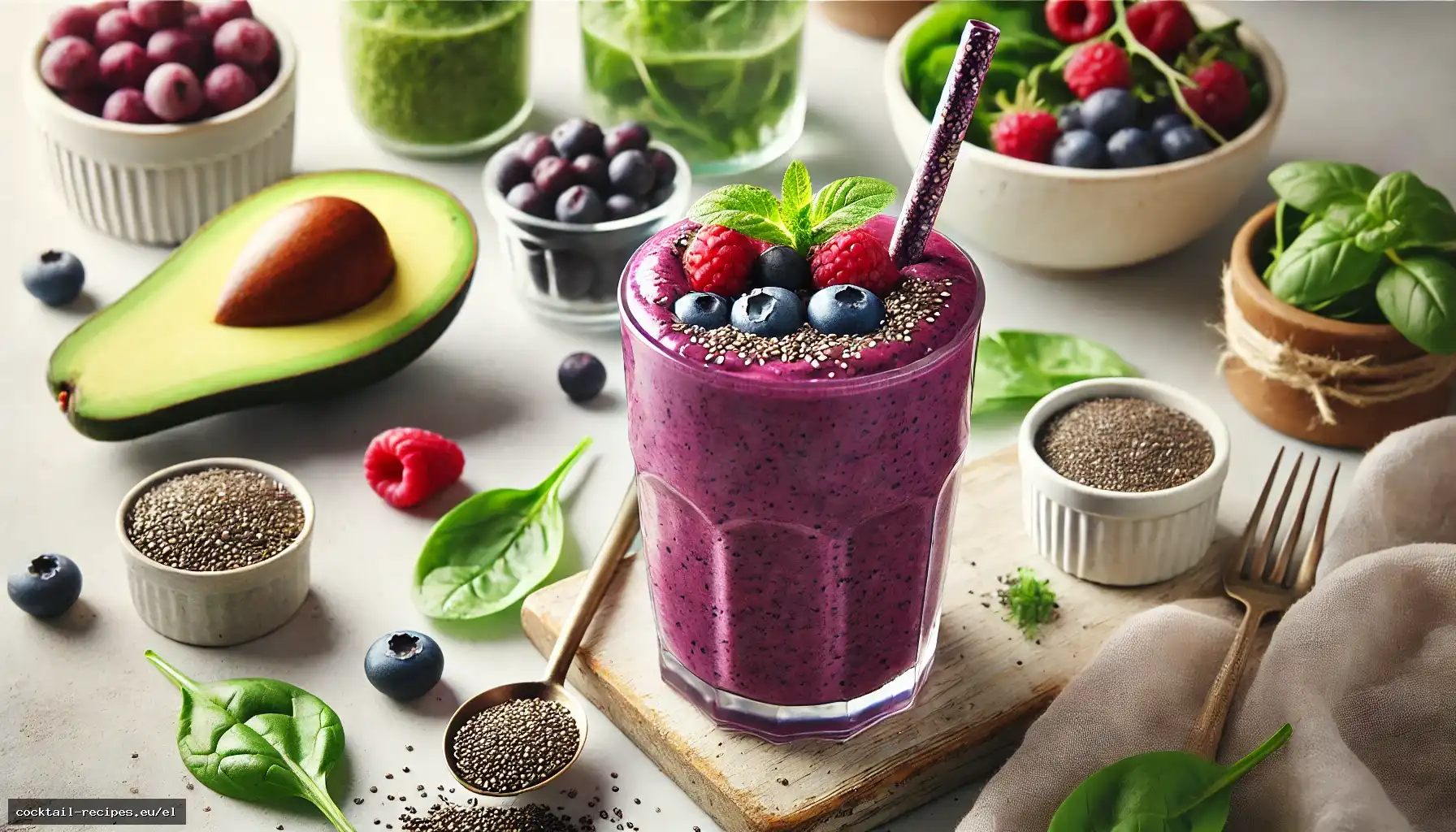 Smoothie Ενίσχυσης Εγκεφάλου με Μούρα & Αβοκάντο