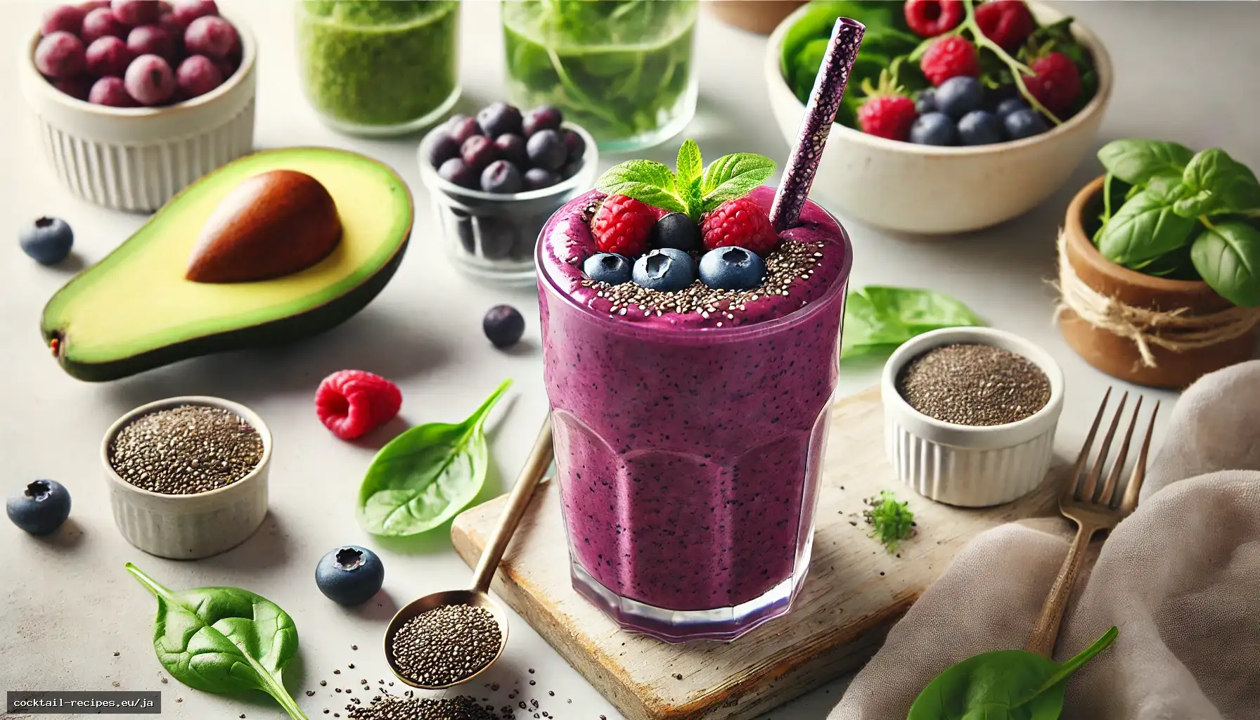 ベリーとアボカドのブレインブーストスムージー