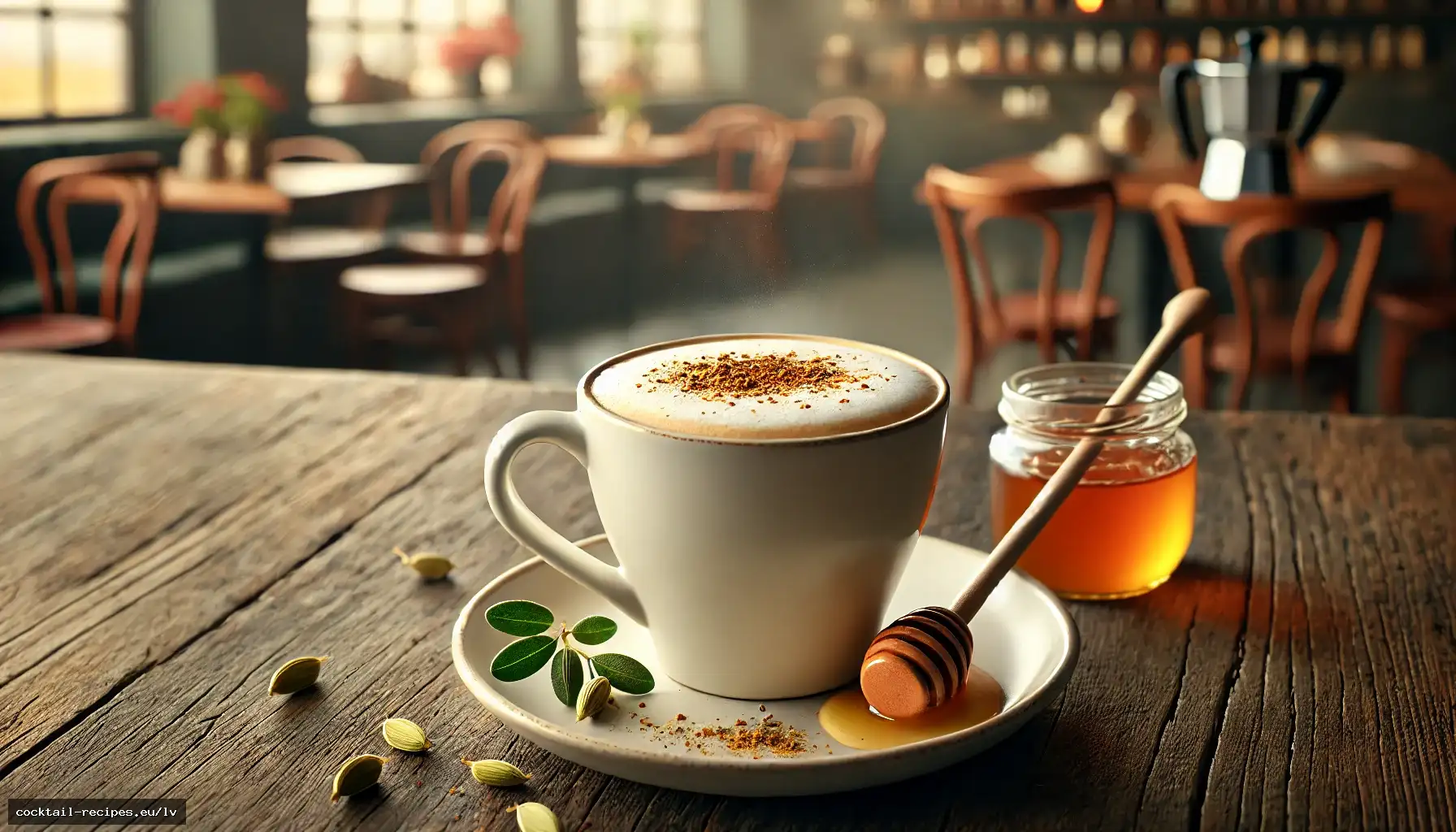 Kardamona un medus latte