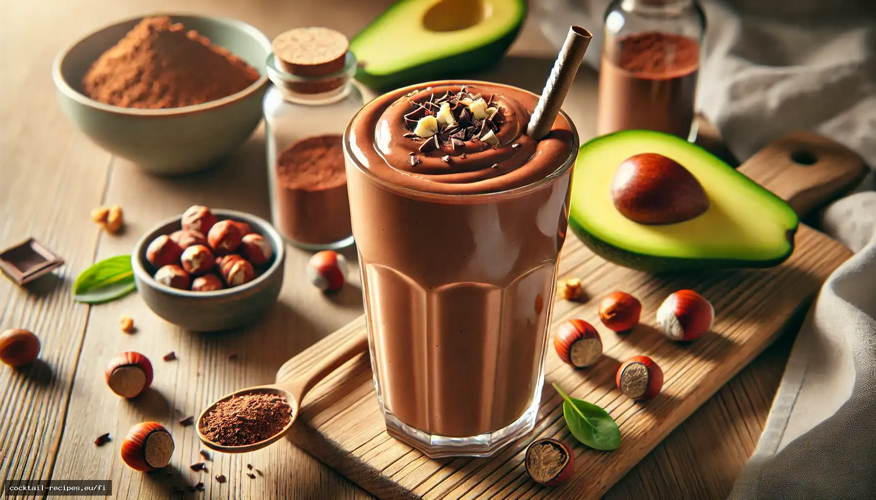 Suklaa-hasselpähkinä-avokadosmoothie