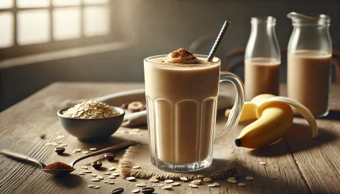 コーヒーバナナオーツスムージー
