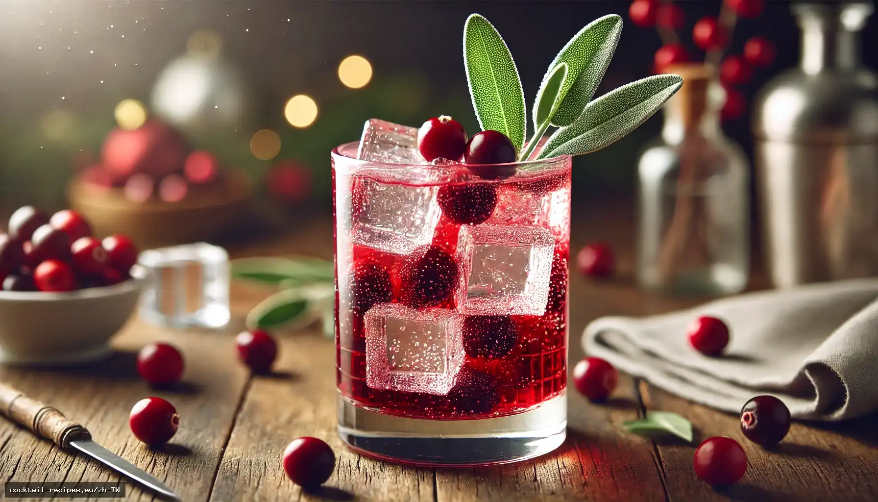 蔓越莓鼠尾草冰飲