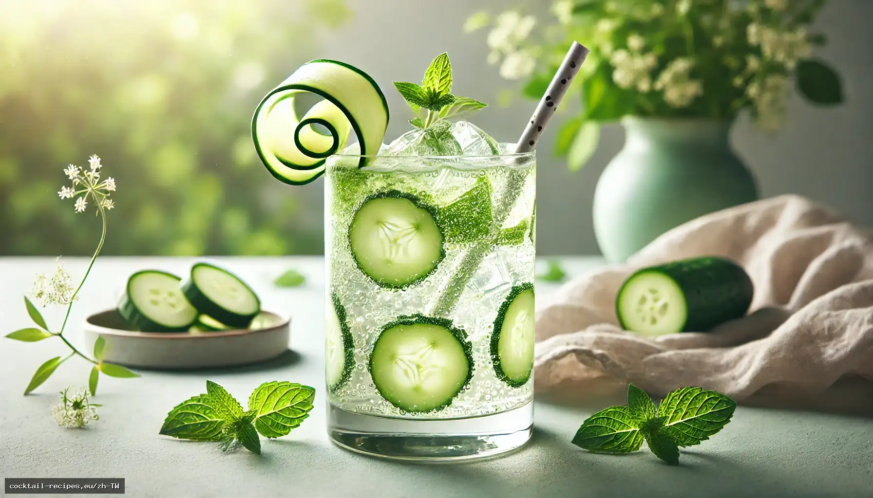 小黃瓜接骨木花氣泡飲