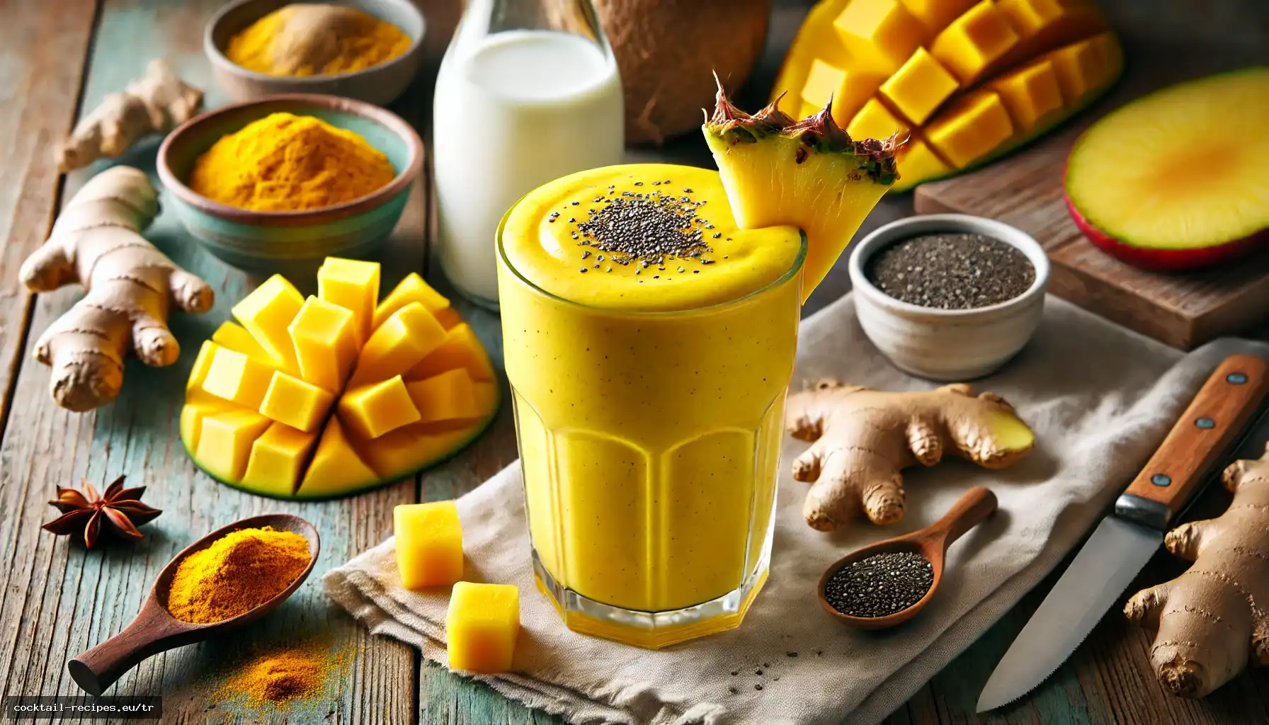 Altın Işıltısı Zerdeçallı Smoothie