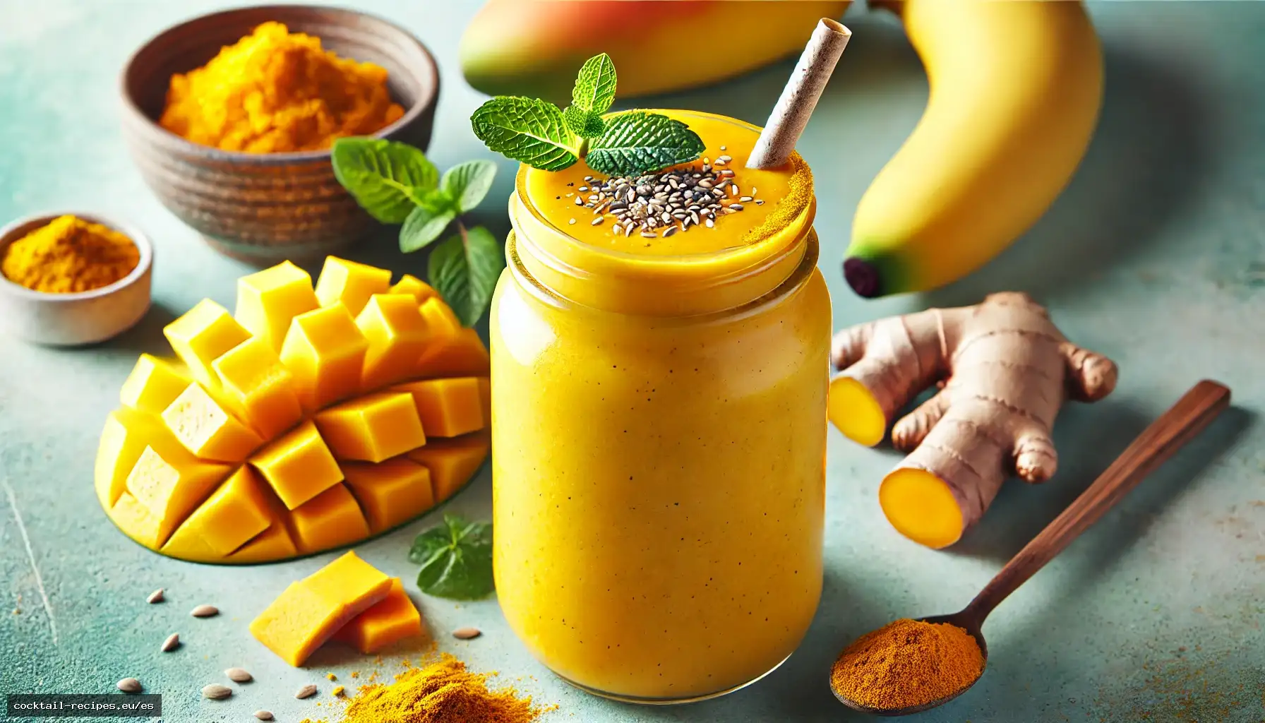 Batido Dorado de Mango y Cúrcuma