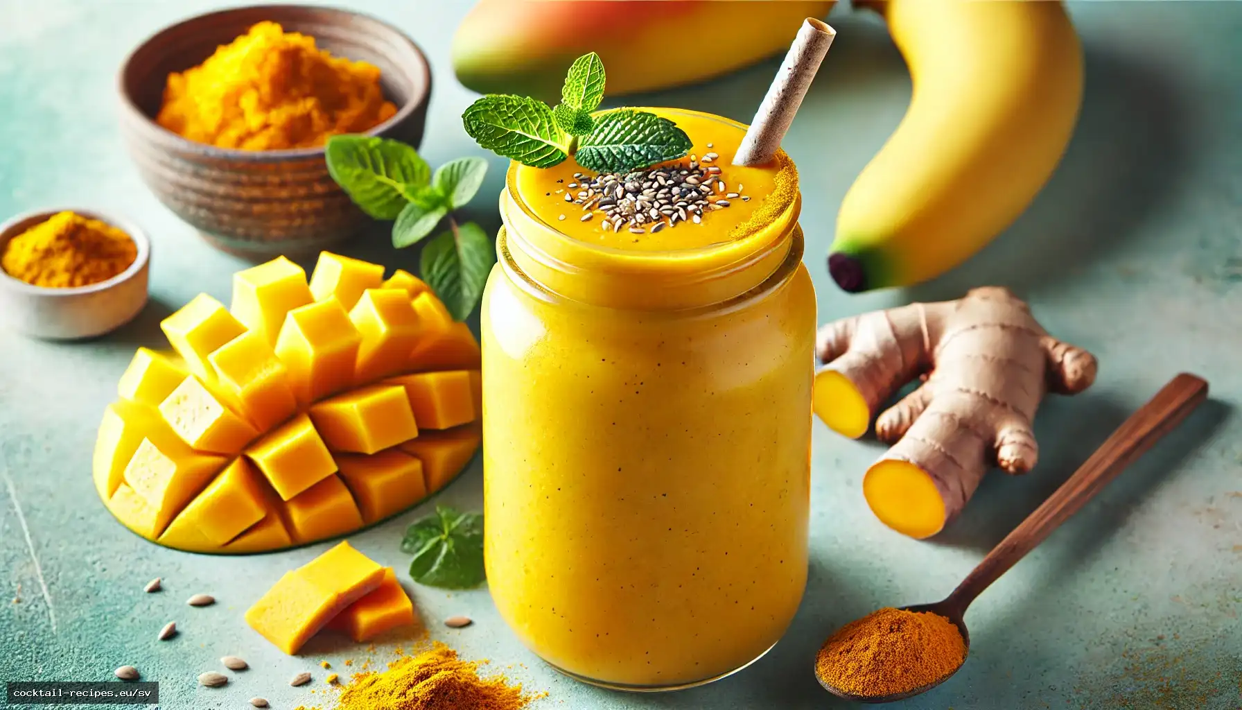 Gyllene Smoothie med Mango och Gurkmeja