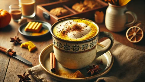 Latte cu Ceai și Lapte Auriu