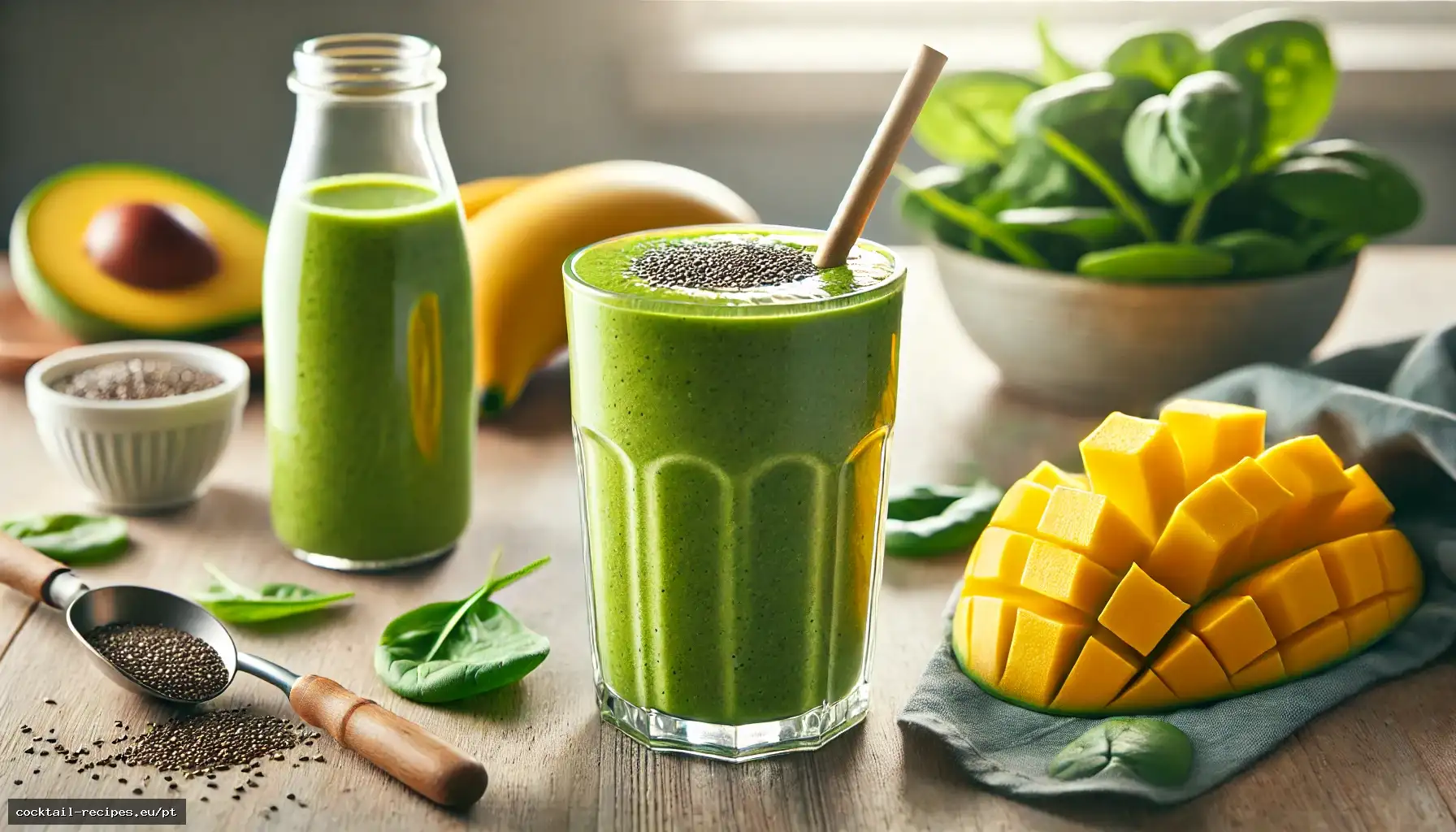 Smoothie Verde de Manga com Superalimentos