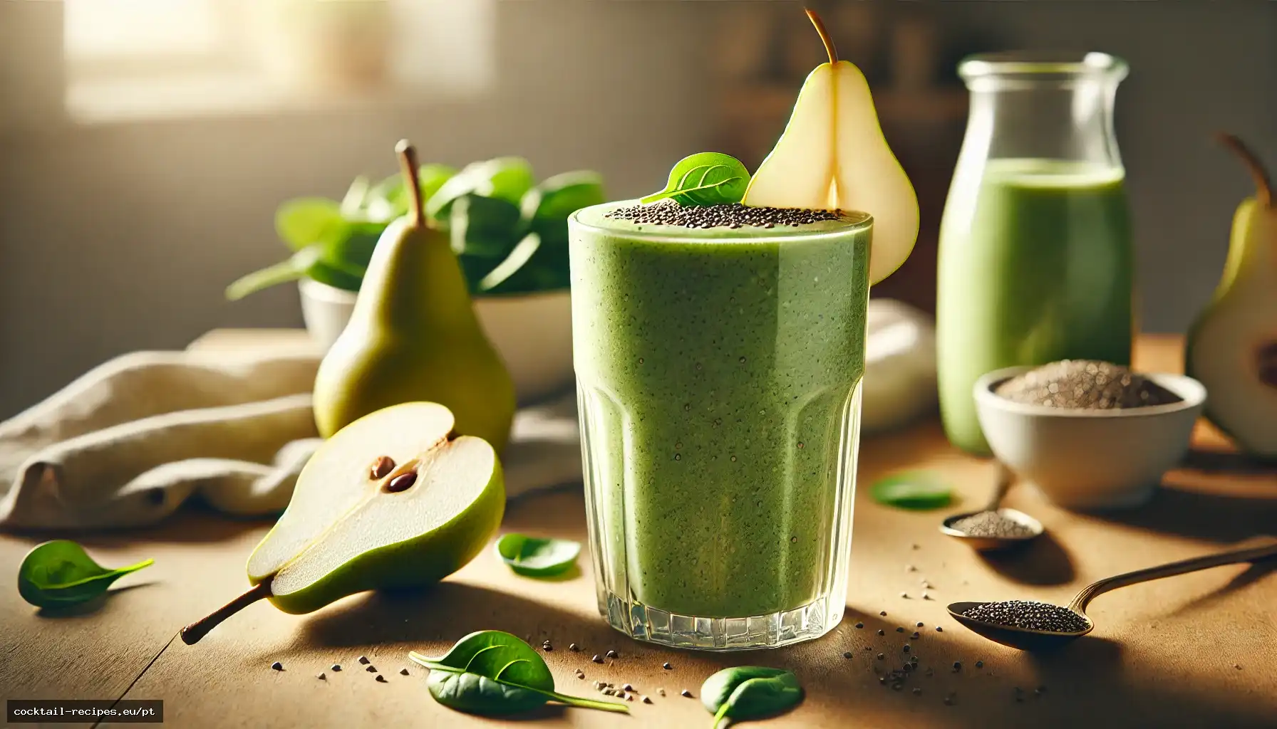 Smoothie Verde de Pera e Chia