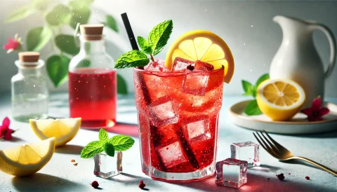 Chá Gelado de Hibisco com Limonada