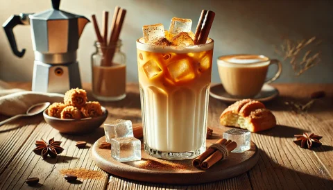 Miodowo-cynamonowa mrożona latte