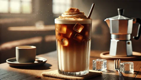 Espresso Shaken cu Zahăr Brun și Gheață