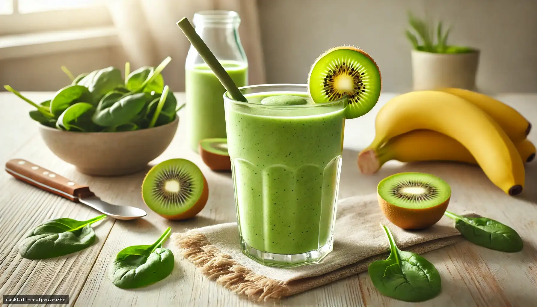 Smoothie Kiwi Banane Épinards