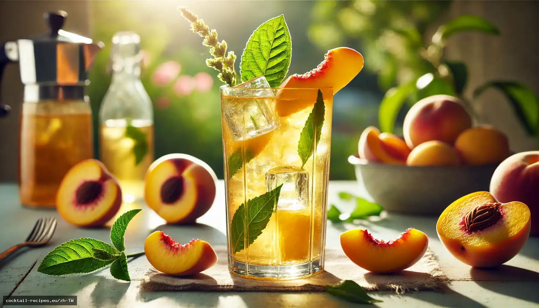 檸檬馬鞭草蜜桃冰茶