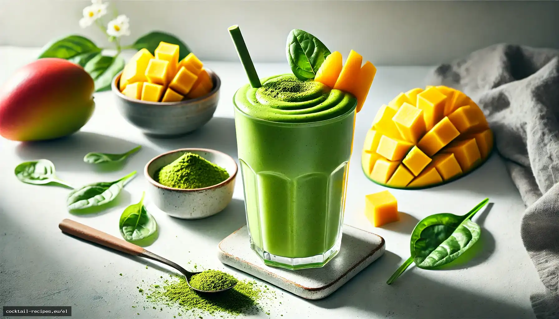Smoothie «Τρέλα» με Μάνγκο και Matcha