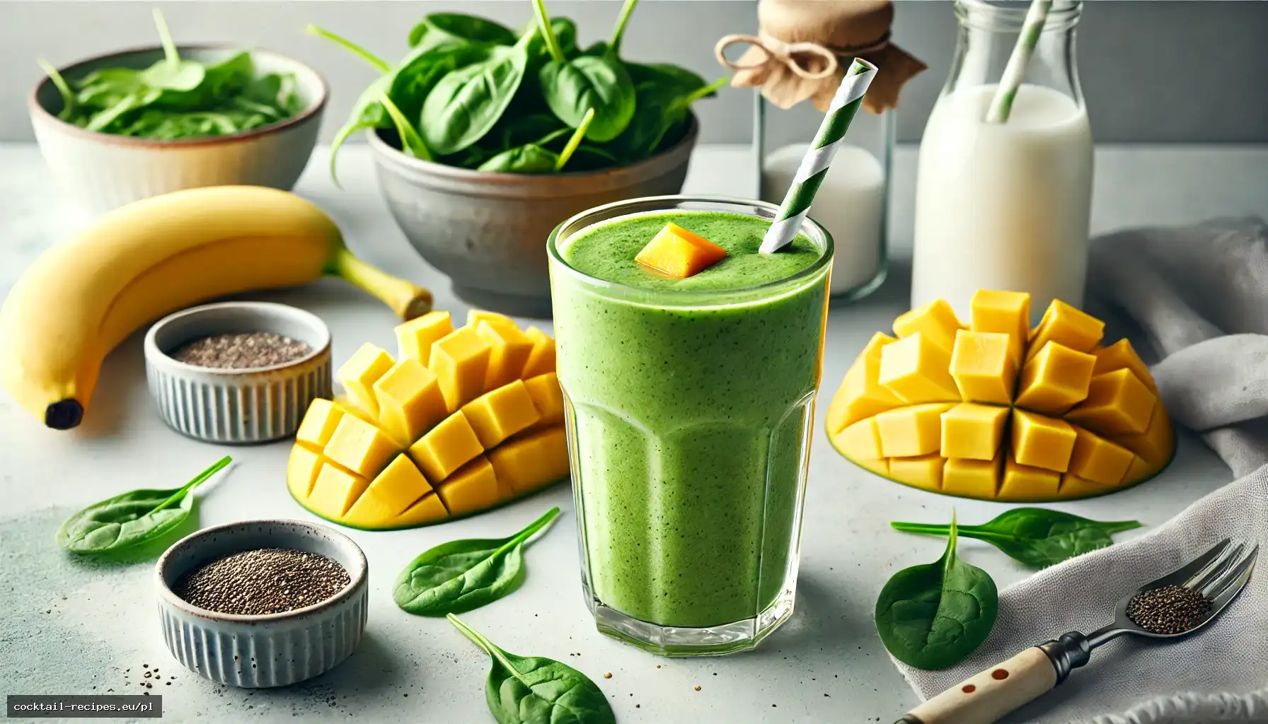 Smoothie z mango i szpinakiem