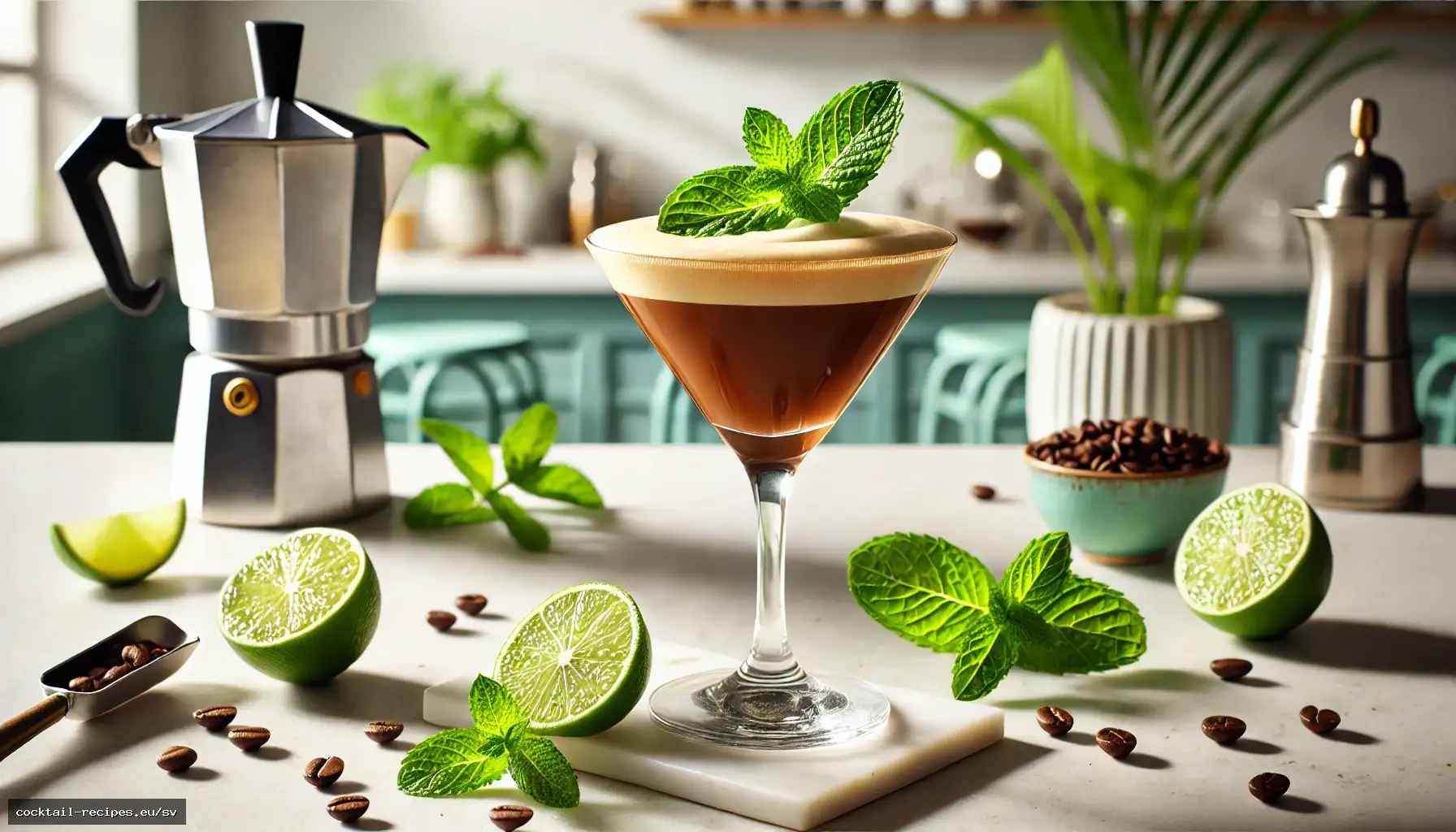 Shakerato med mynta och lime