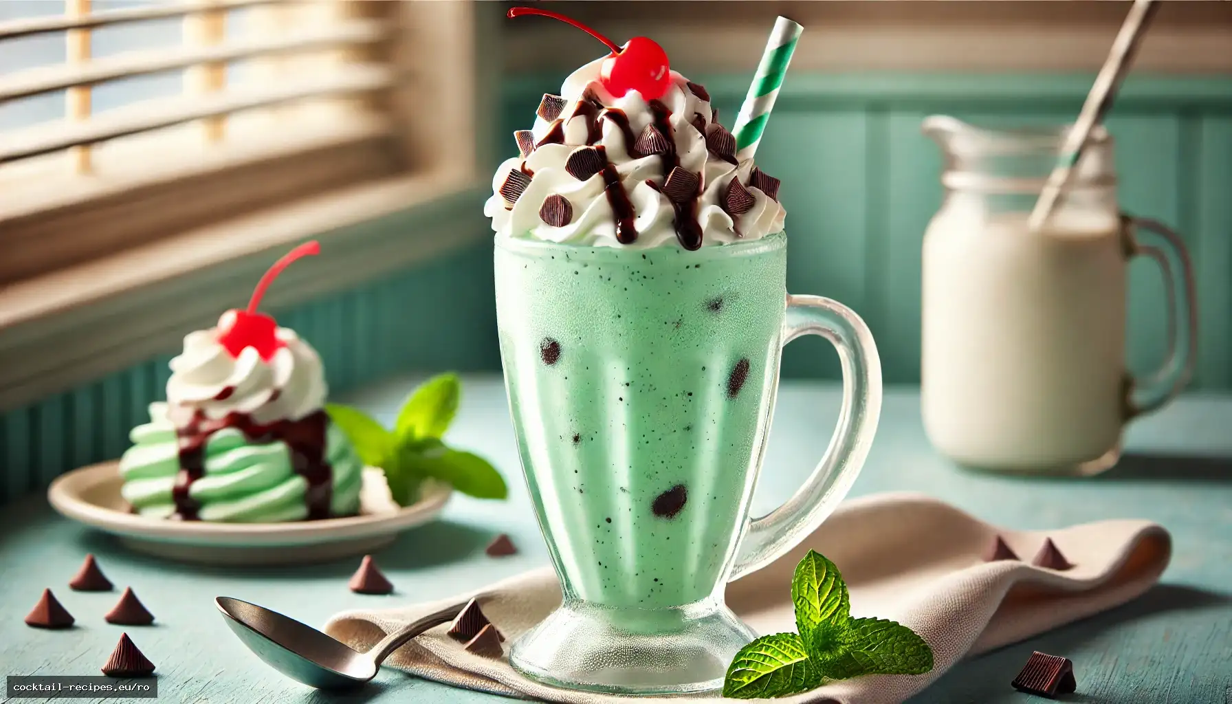 Milkshake cu Mentă și Fulgi de Ciocolată