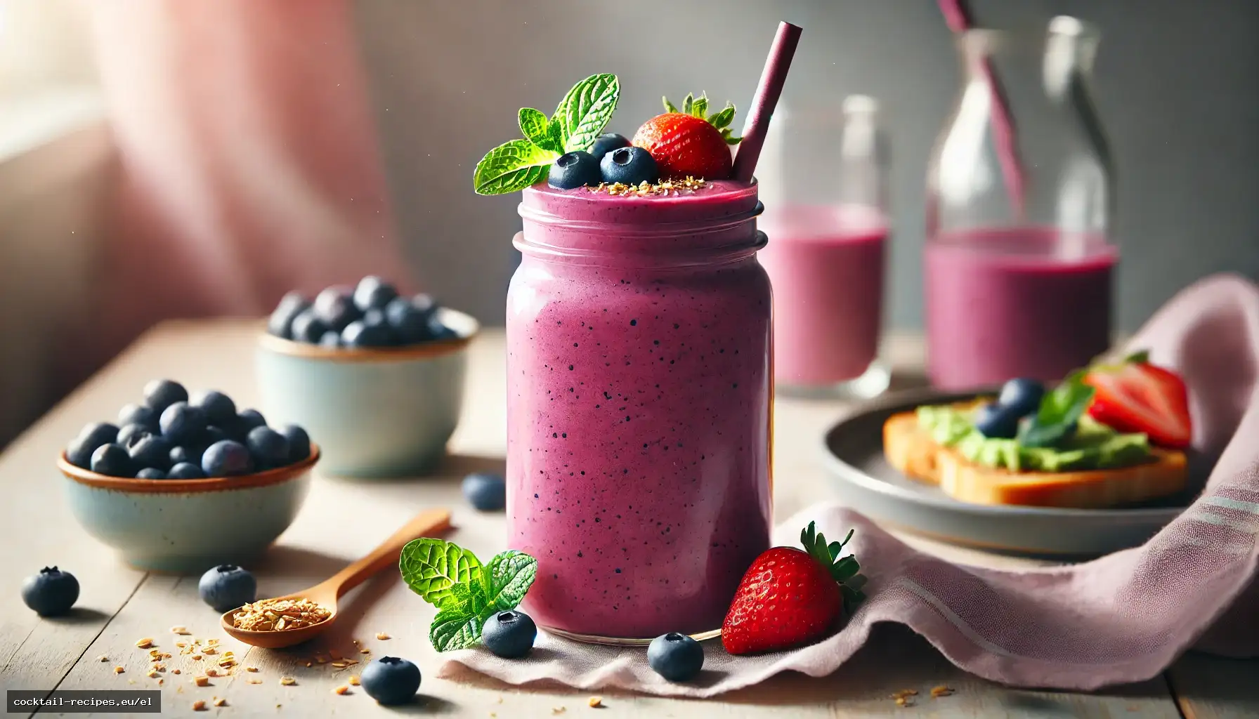 Πρωινό Smoothie Ενέργειας με Μούρα