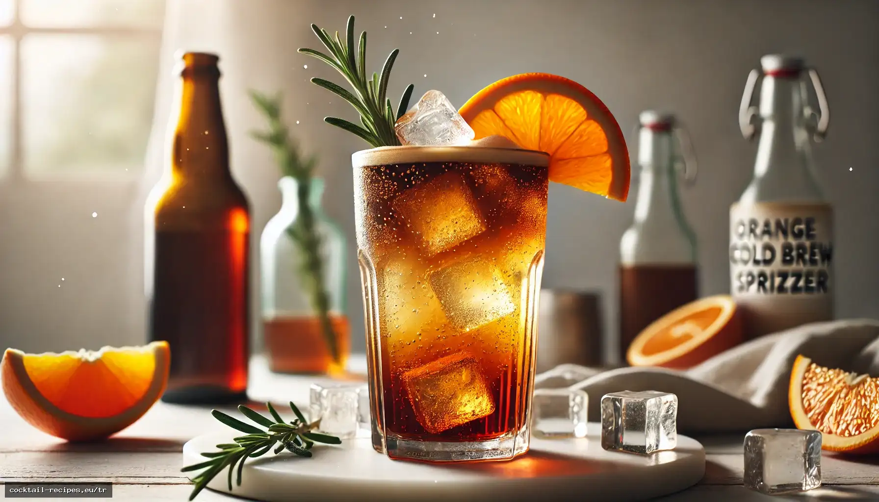 Portakallı ve Biberiyeli Cold Brew Spritzer