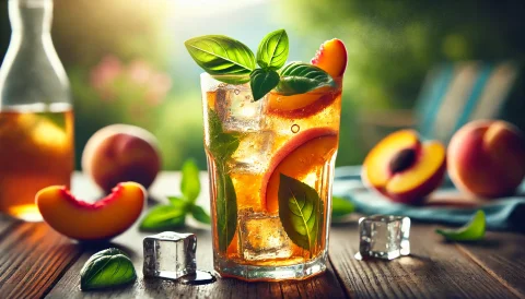 Peach & Basil Iced Tea
