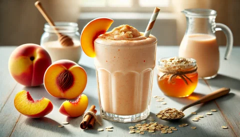 Peaches and Cream Oatmeal Smoothie