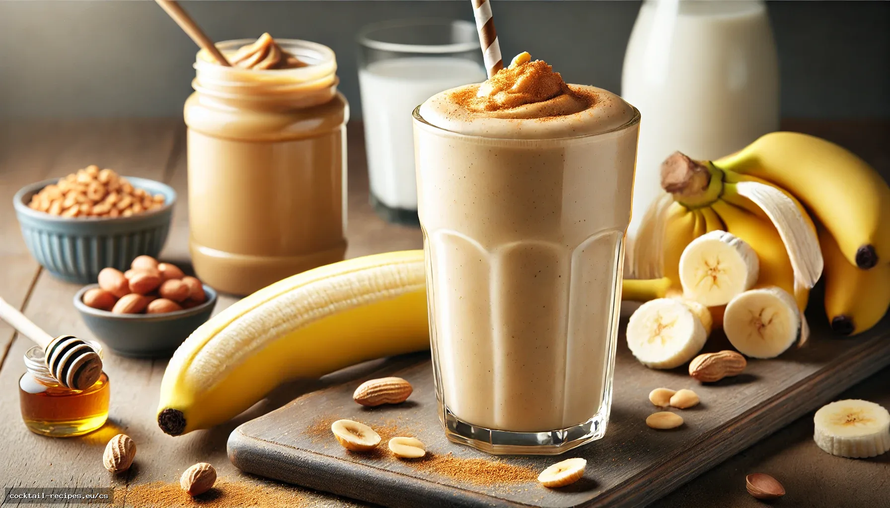 Banánový smoothie s arašídovým máslem