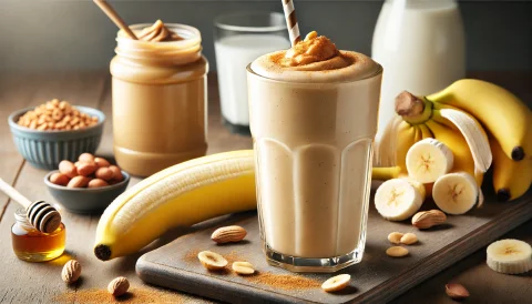 Smoothie bananowe z masłem orzechowym