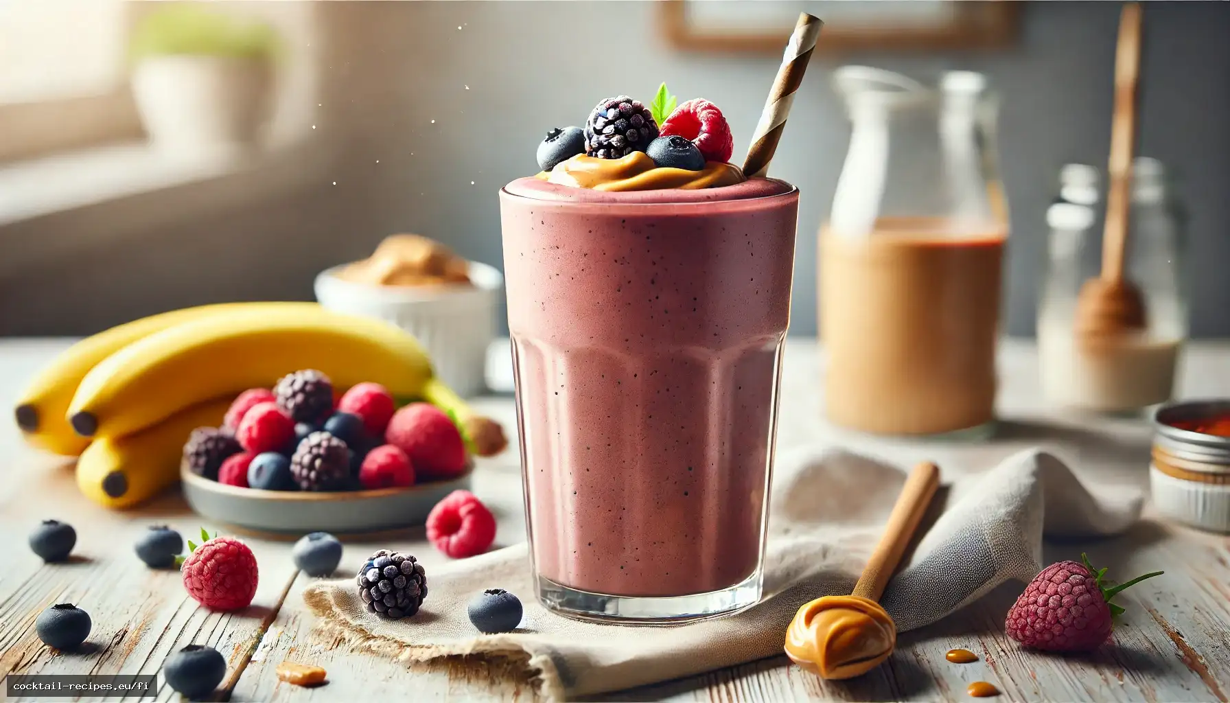 Maapähkinävoi & hillo -smoothie