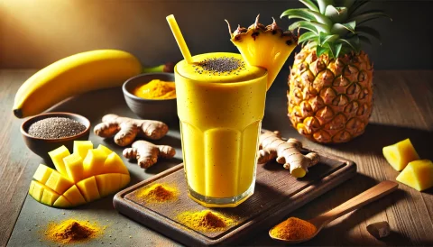 Entzündungshemmender Ananas-Kurkuma-Smoothie