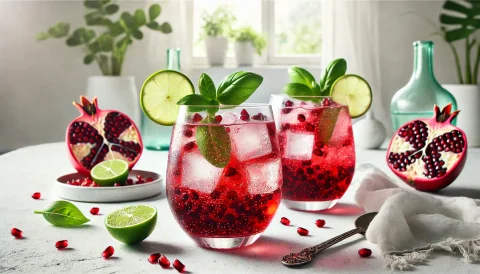 Pomegranate Basil Spritzer