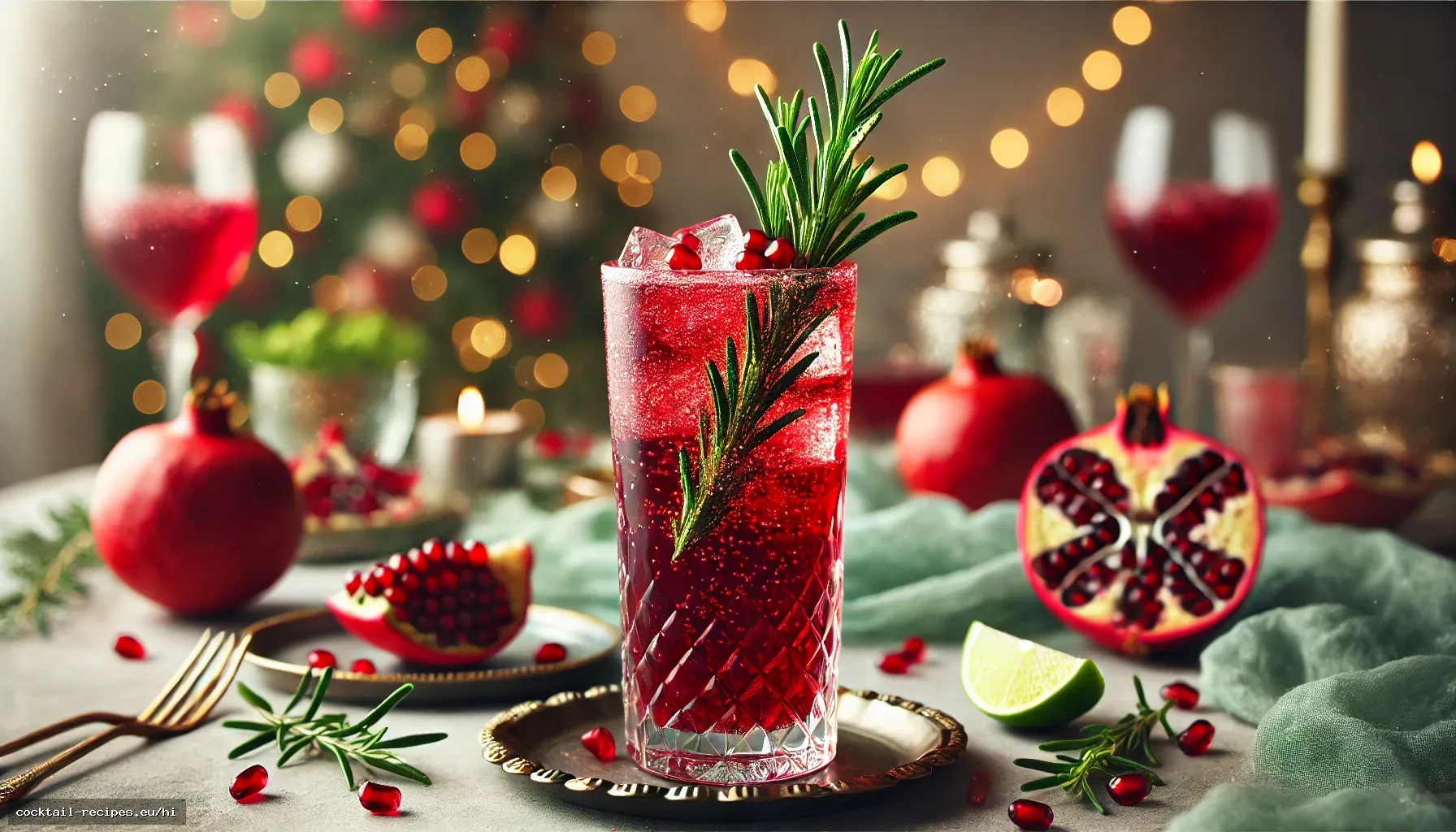 Pomegranate Rosemary Sparkler