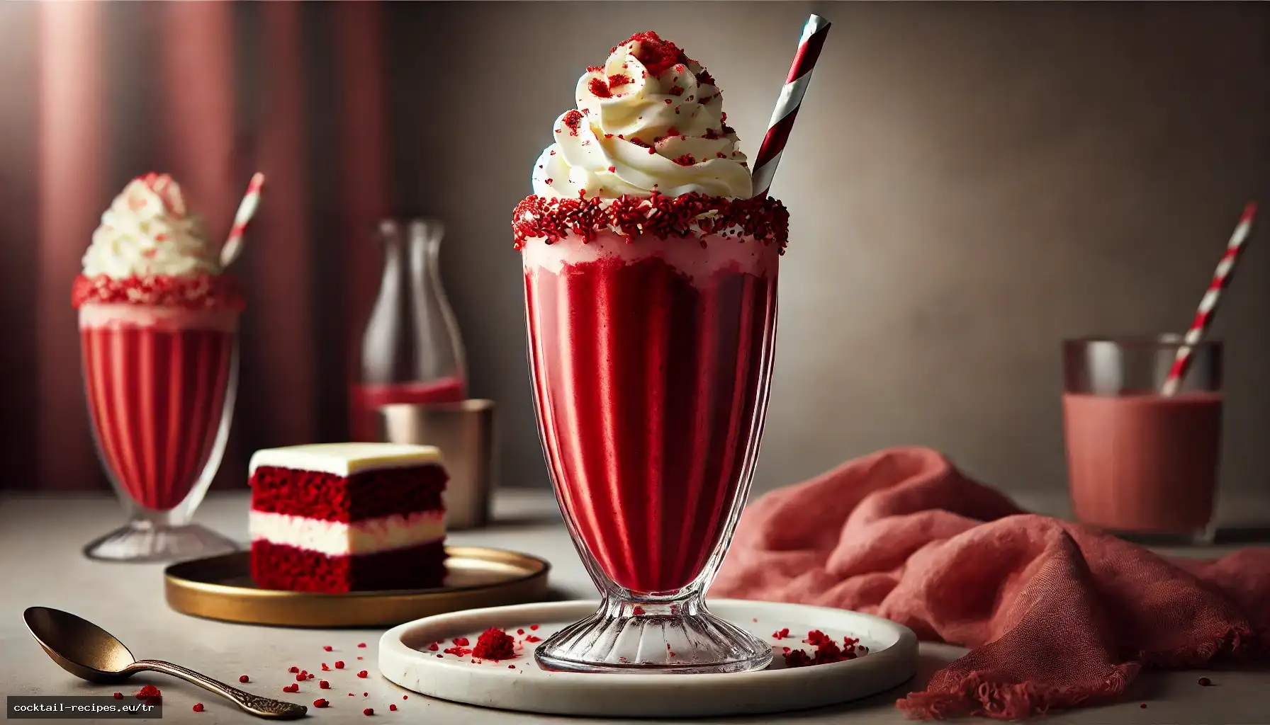 Kırmızı Kadife Kekli Milkshake