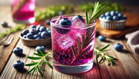 迷迭香藍莓碎冰飲
