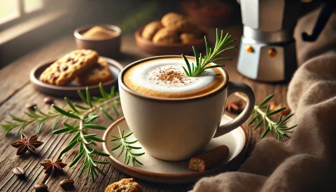 Latte z rozmarynem i brązowym cukrem