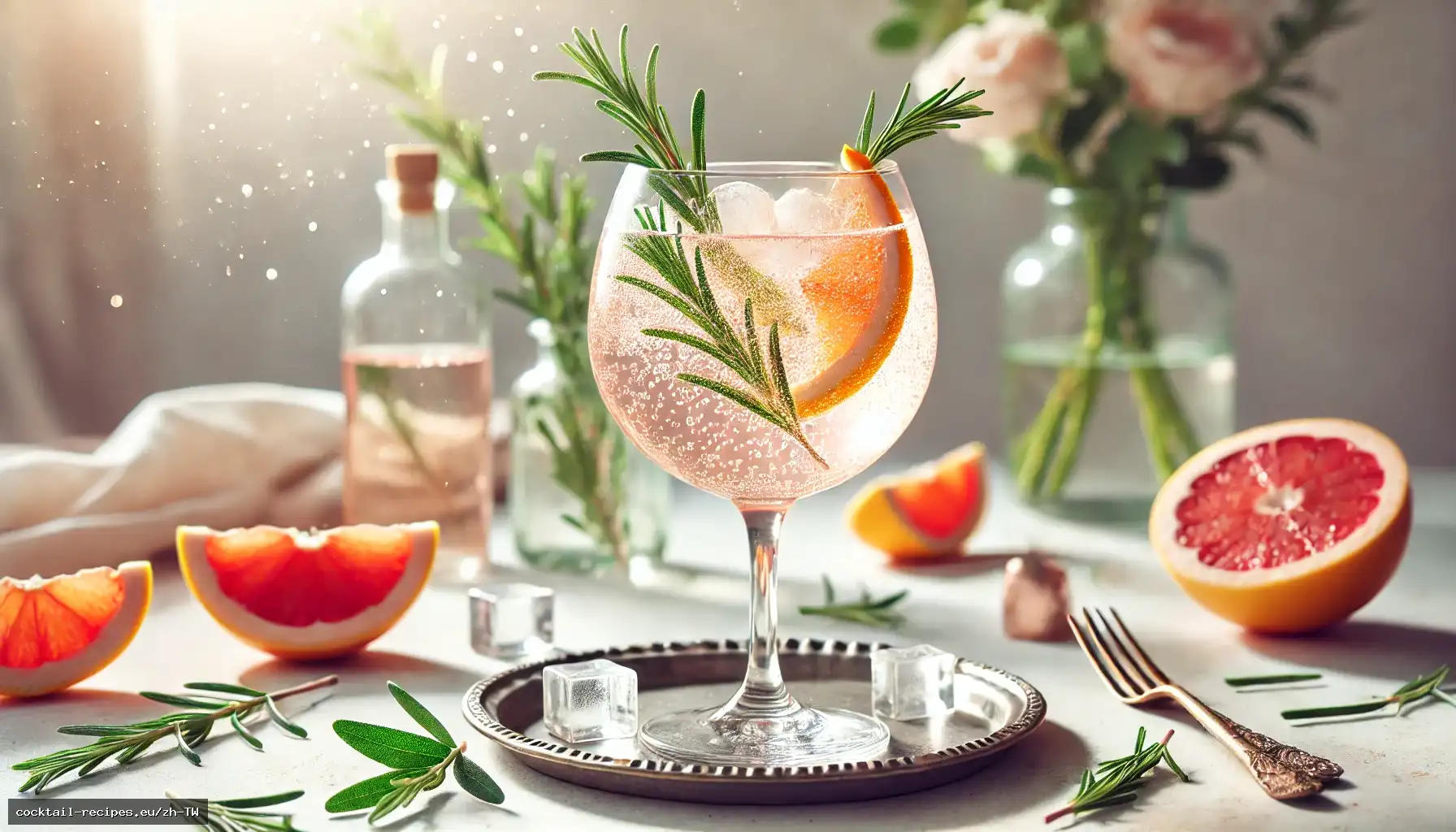 迷迭香柑橘接骨木花氣泡飲