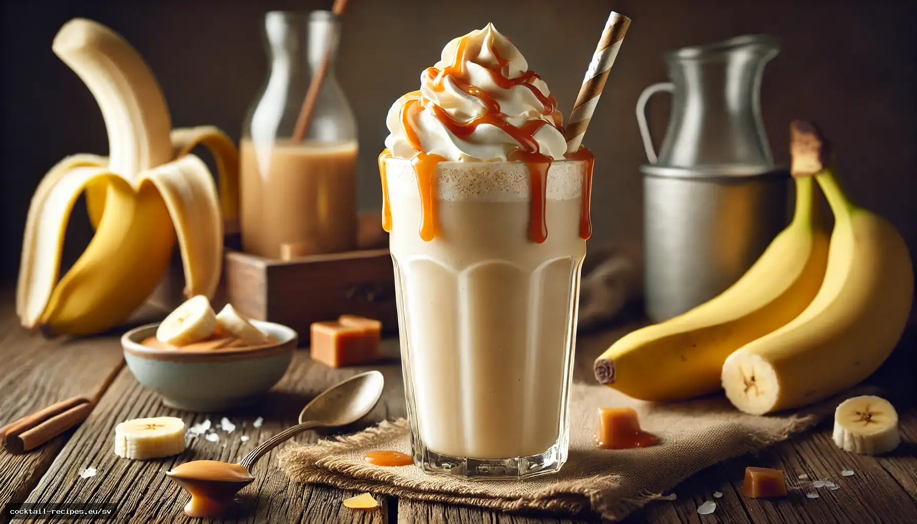 Milkshake med saltkaramell och banan