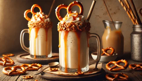 Salted Caramel Pretzel Milkshake