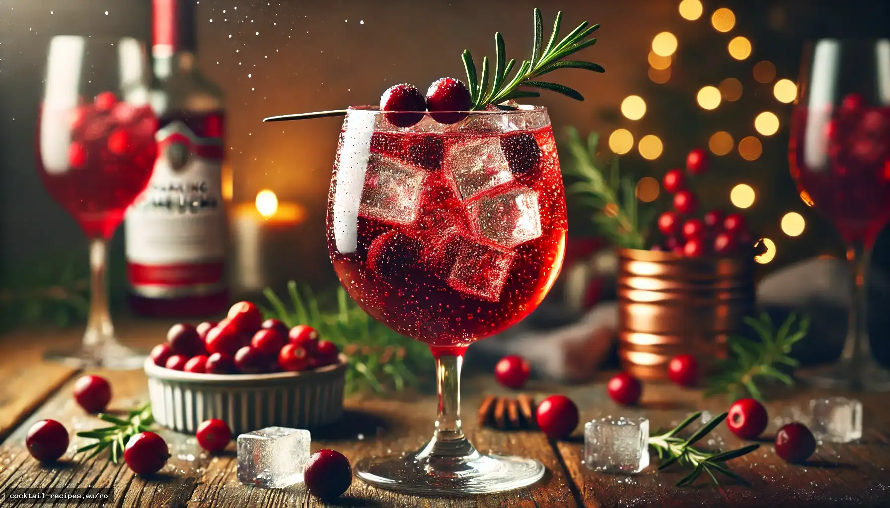 Mocktail Efervescent cu Kombucha și Merișoare