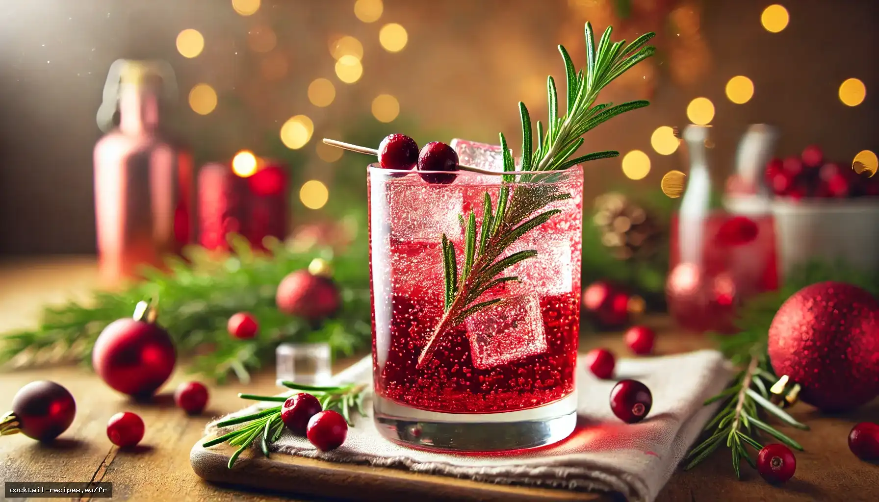 Mocktail Pétillant à la Canneberge et au Romarin
