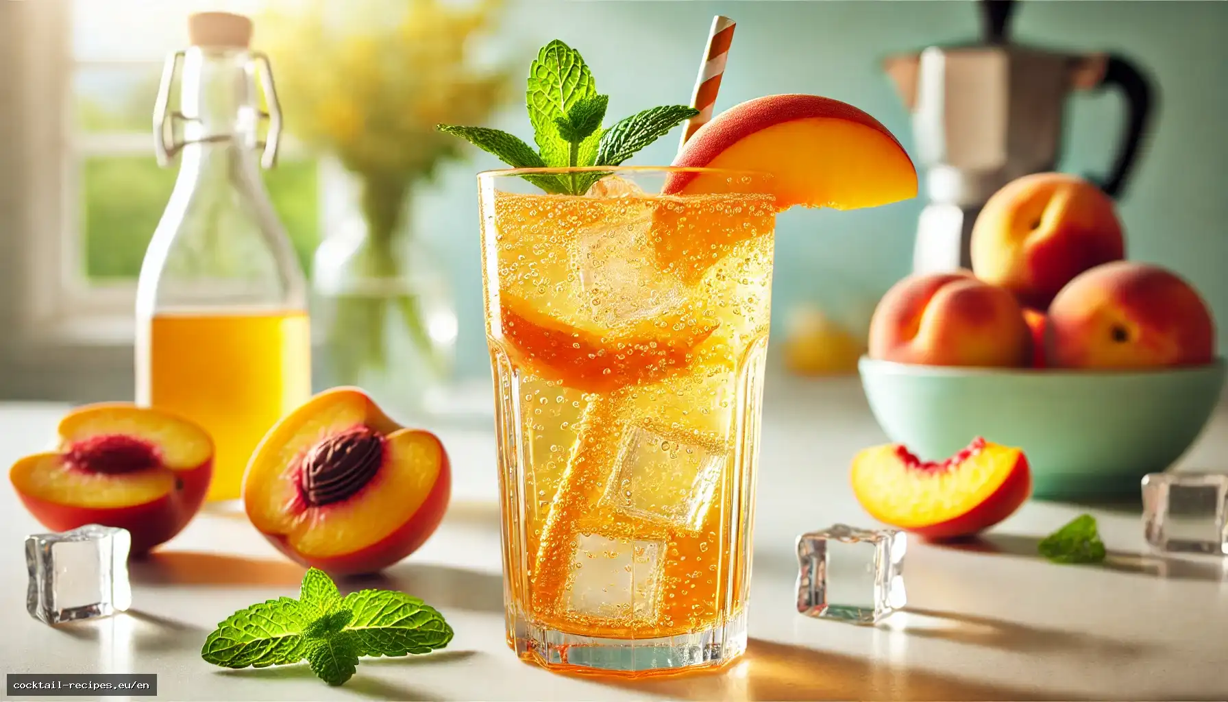 Sparkling Peach Iced Tea