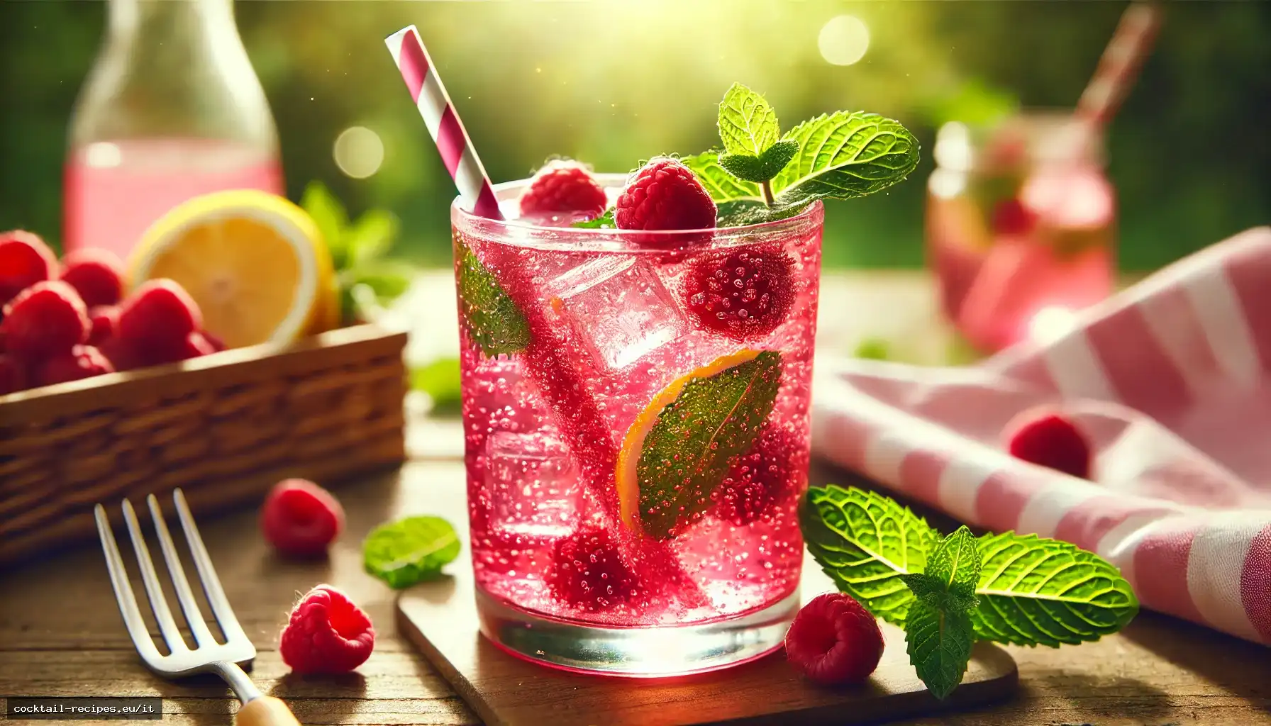 Limonata Frizzante al Lampone e Menta