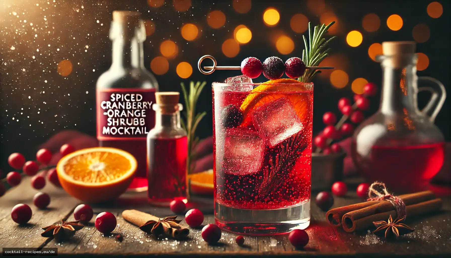 Gewürzter Cranberry-Orangen-Shrub Mocktail