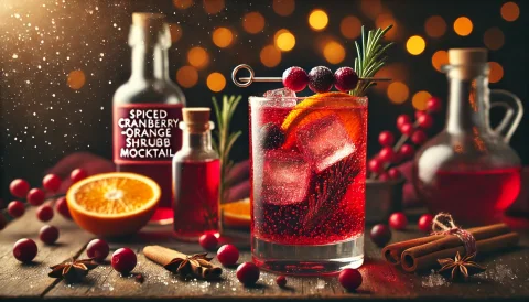Mocktail Shrub με Κράνμπερι, Πορτοκάλι και Μπαχαρικά