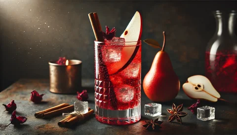 Spiced Hibiscus & Pear Shrub
