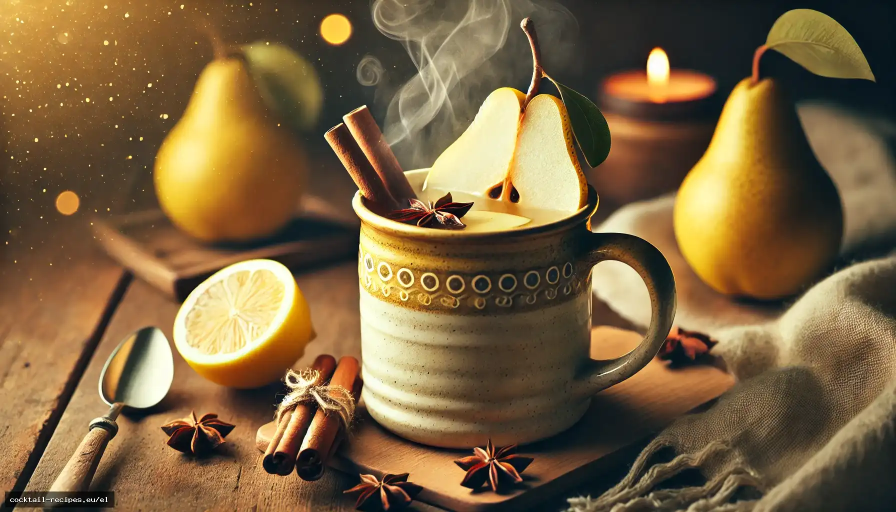 Ζεστό Toddy με Πικάντικο Αχλάδι και Τσάι Χαμομηλιού