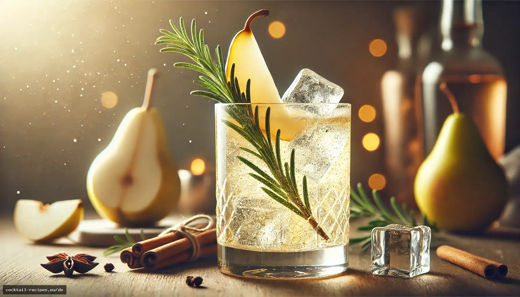 Würziger Rosmarin-Birnen-Sparkler